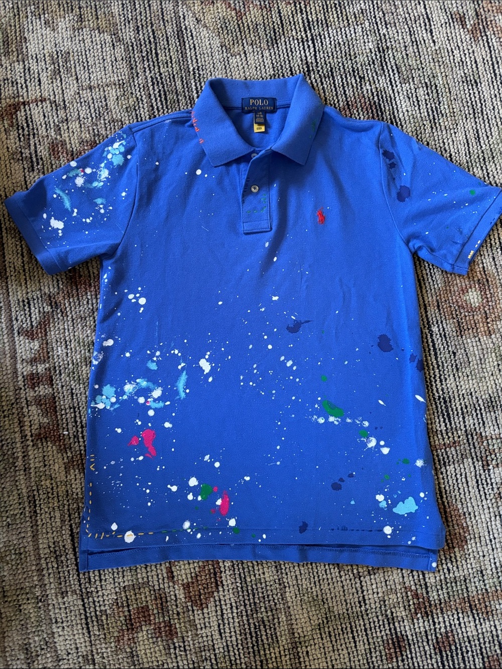 Polo by Ralph Lauren Royal Blue Paint-Splatter Polo